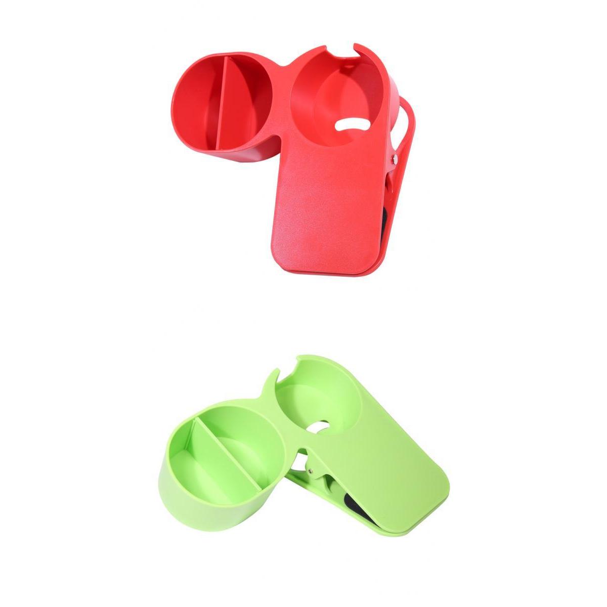 2pcs Multi-use Home Office Table Desktop Cup Holder Clamp Clip Red Green