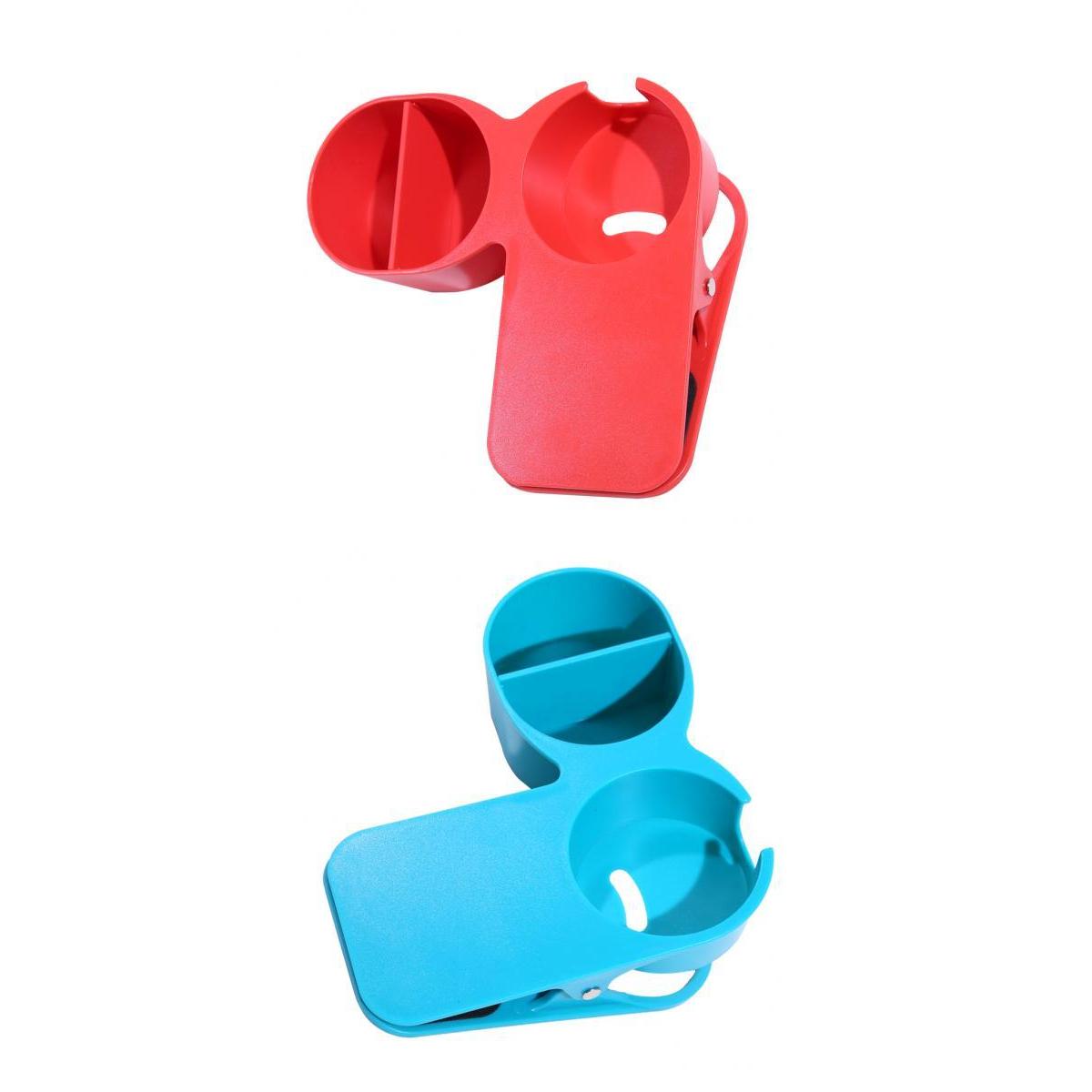 2pcs Multi-use Home Office Table Desktop Cup Holder Clamp Clip Red Blue