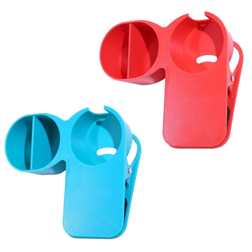 2pcs Multi-use Home Office Table Desktop Cup Holder Clamp Clip Red Blue