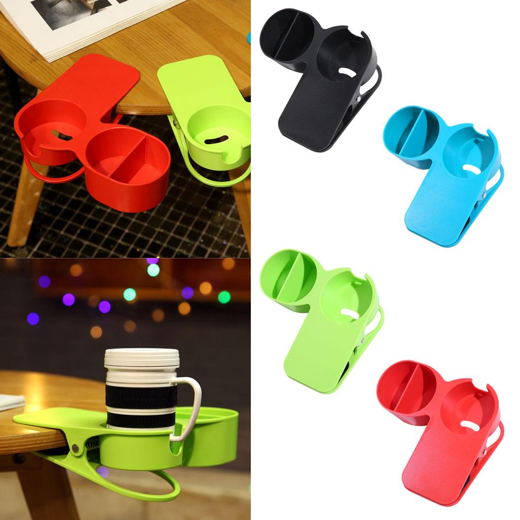 4pcs Multi-functional Home Office Table Desktop Cup Holder Clamps Clips