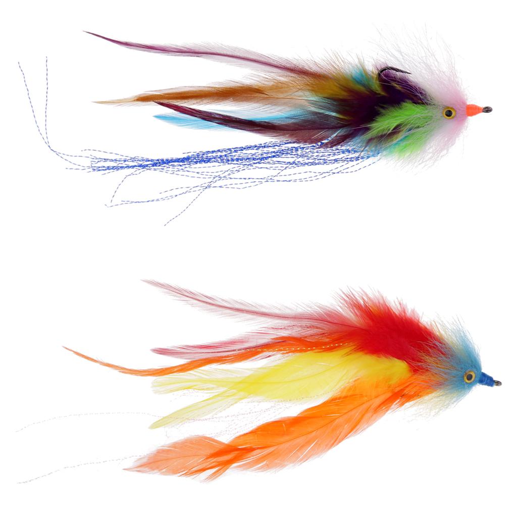 2pcs Trout Salmon Steelhead Fly Fishing Simulation Streamer Flies Saltwater