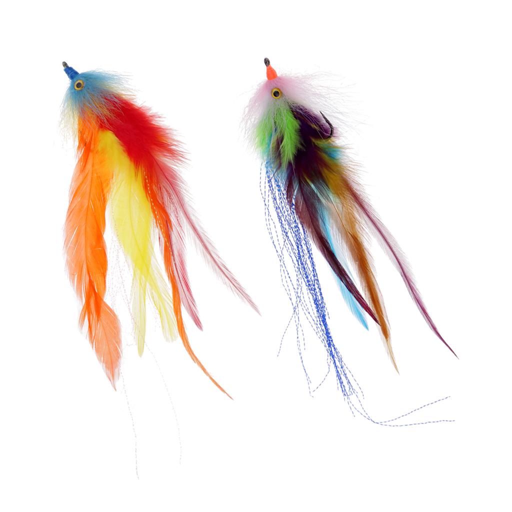 2pcs Trout Salmon Steelhead Fly Fishing Simulation Streamer Flies Saltwater