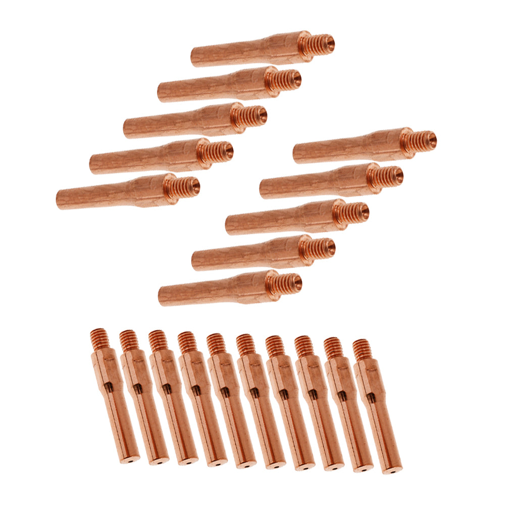 20Pcs Red Copper Gas Shielded Weld Welding Welder Contact Nozzle 1.4mm+0.8mm