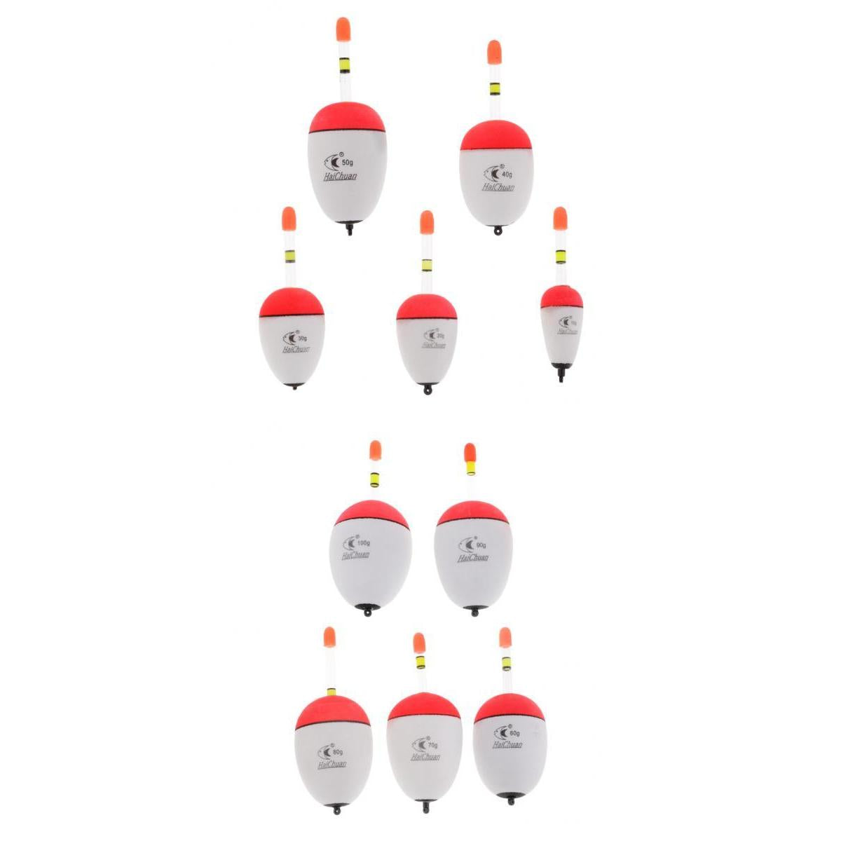 10pcs EVA Foam Floats Luminous Fishing Float Bobber Sea Rock Fishing