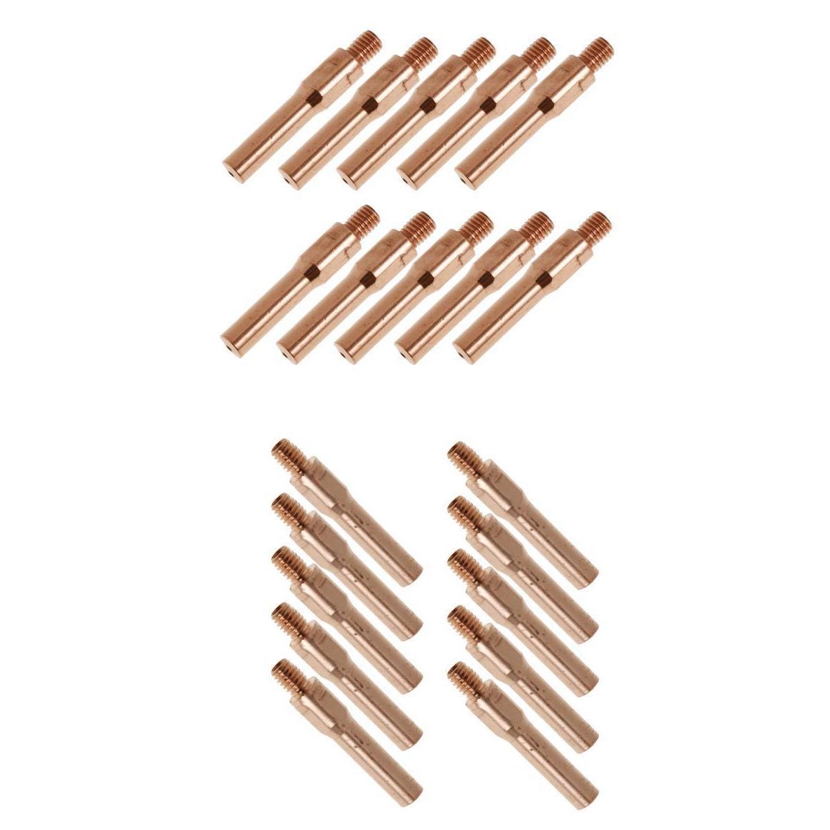 20Pcs Red Copper Gas Shielded Weld Welding Welder Contact Nozzle 1.4mm+1.0mm