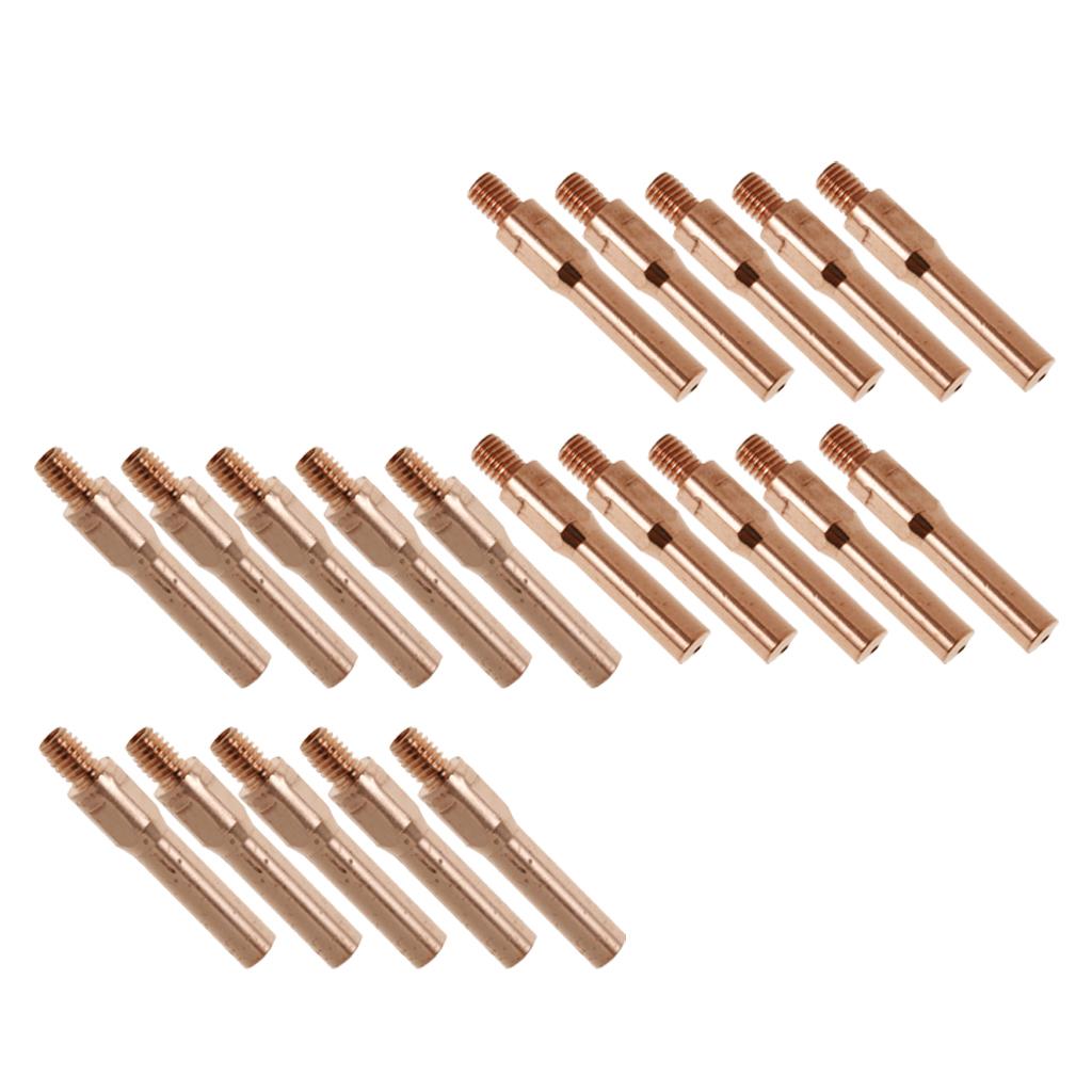 20Pcs Red Copper Gas Shielded Weld Welding Welder Contact Nozzle 1.4mm+1.0mm