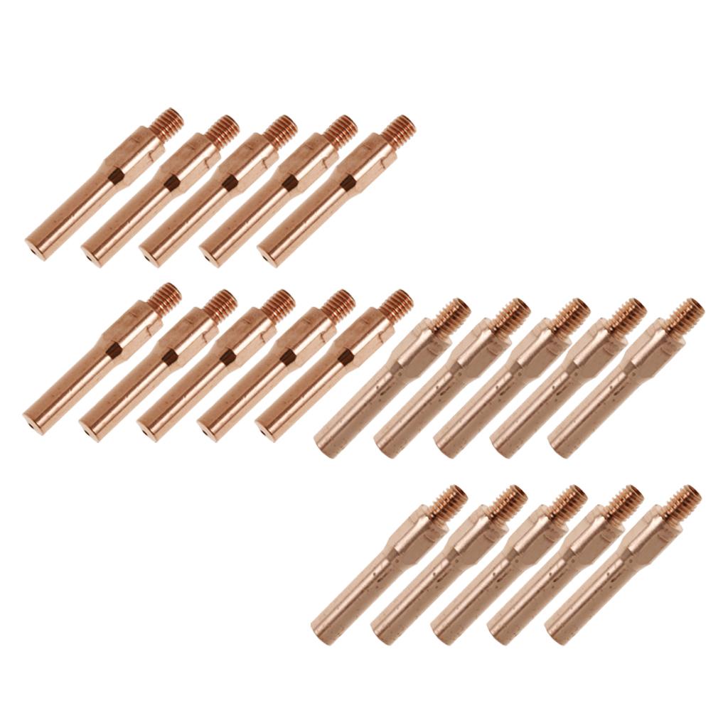 20Pcs Red Copper Gas Shielded Weld Welding Welder Contact Nozzle 1.4mm+1.0mm