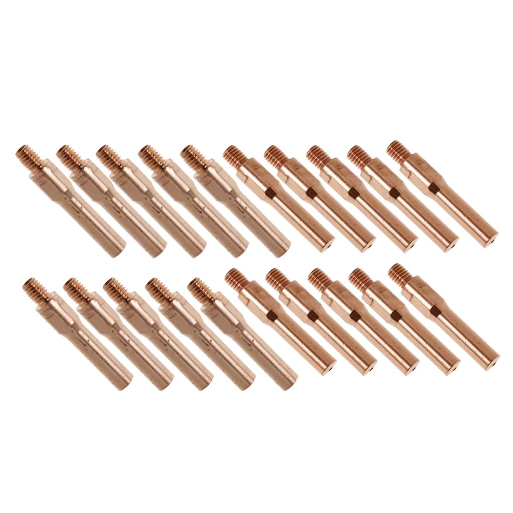 20Pcs Red Copper Gas Shielded Weld Welding Welder Contact Nozzle 1.4mm+1.0mm