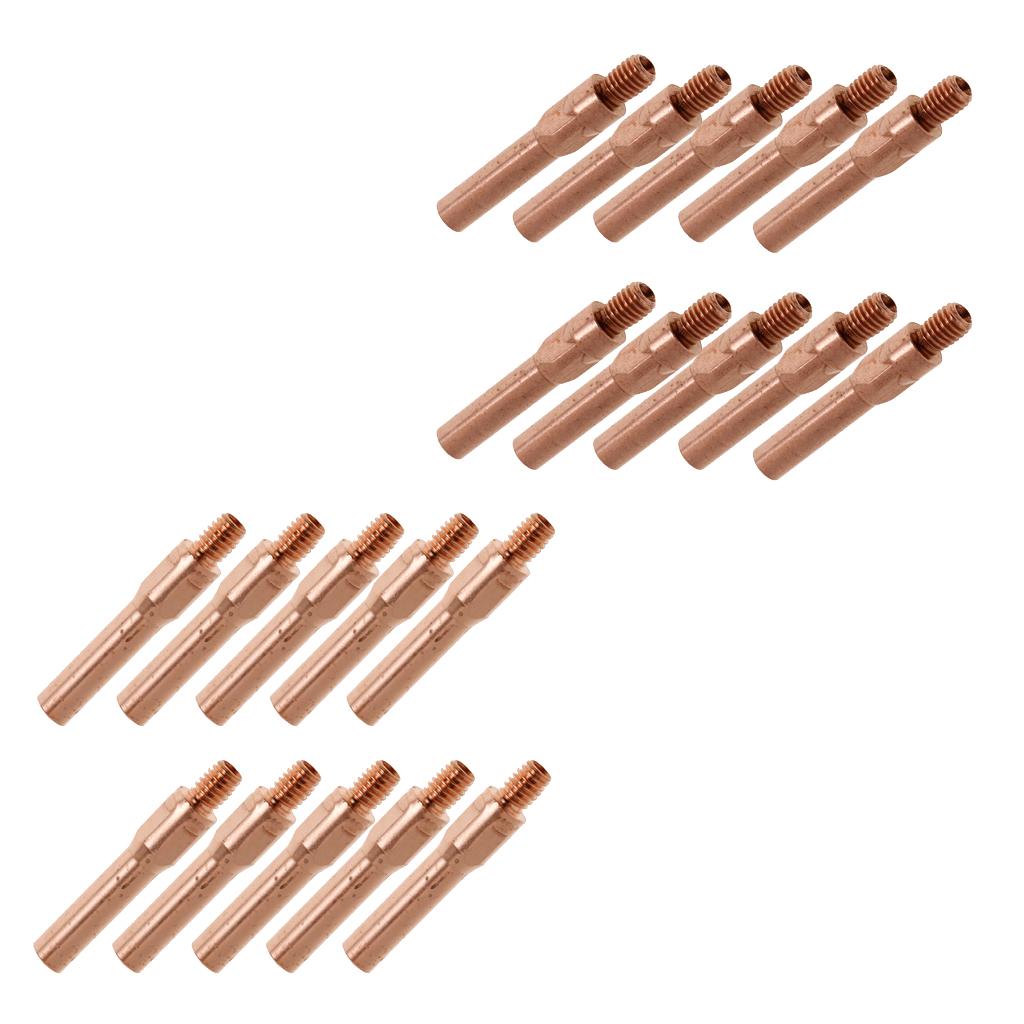 20Pcs Red Copper Gas Shielded Weld Welding Welder Contact Nozzle 1.2mm+1.0mm