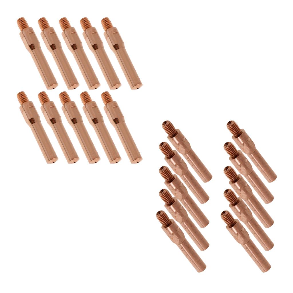 20Pcs Red Copper Gas Shielded Weld Welding Welder Contact Nozzle 1.2mm+1.0mm