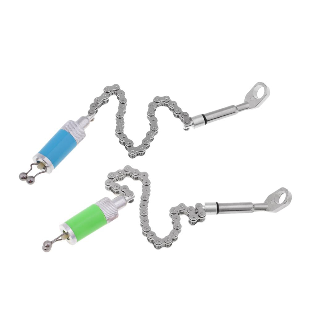 2 Pieces Carp Fishing Bite Alarm Tackle Chain Indicator Blue+Green