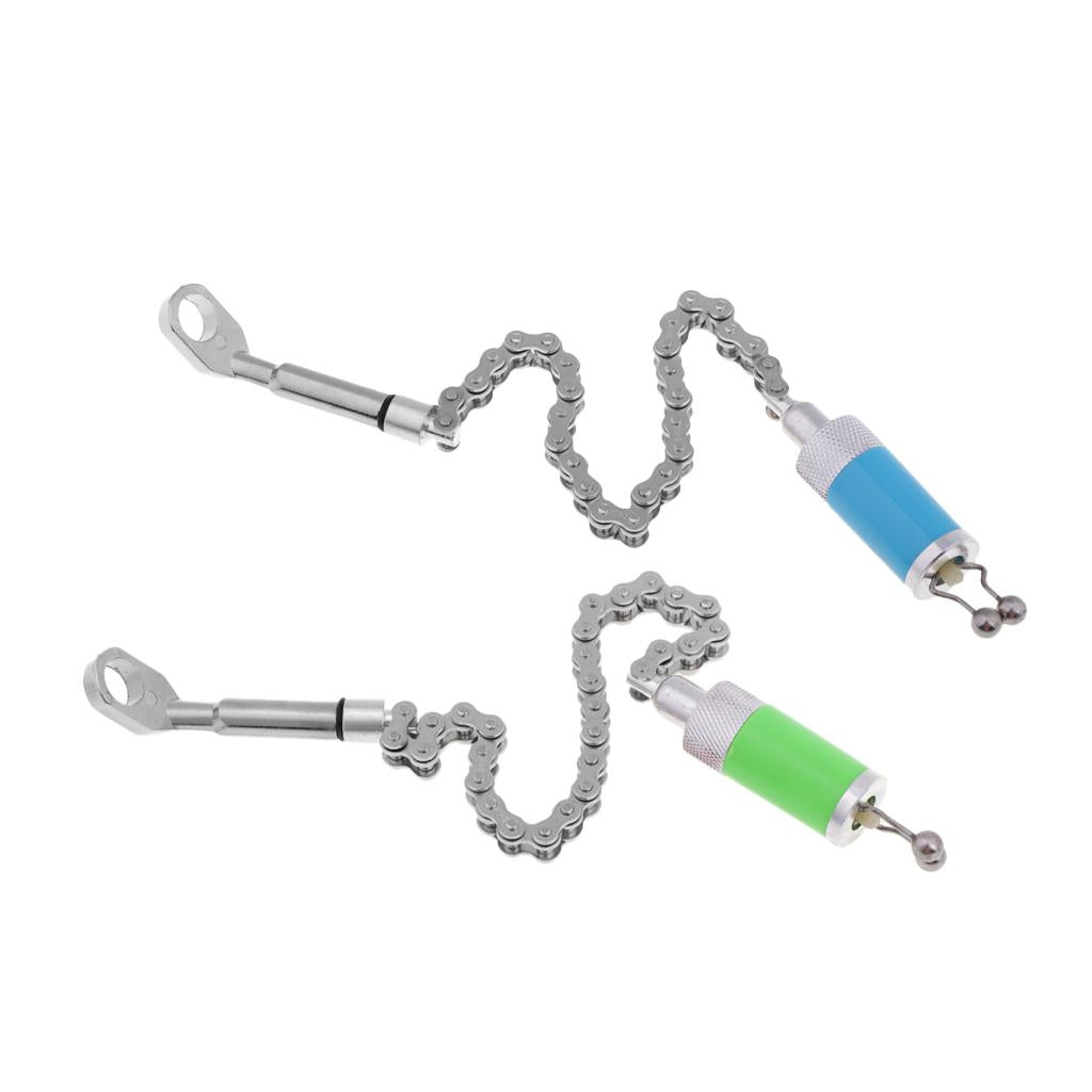 2 Pieces Carp Fishing Bite Alarm Tackle Chain Indicator Blue+Green