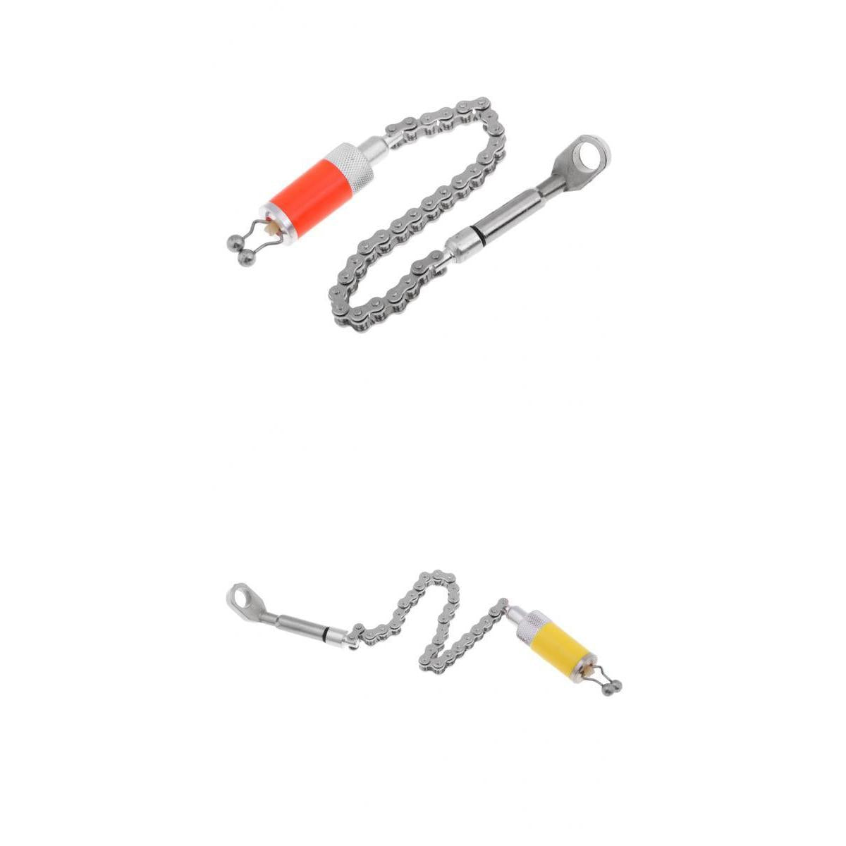 2 Pieces Carp Fishing Bite Alarm Tackle Chain Indicator Orange+Yellow