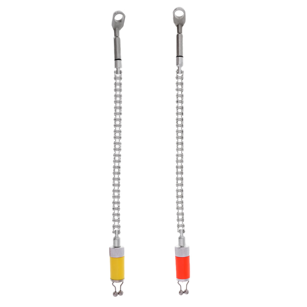 2 Pieces Carp Fishing Bite Alarm Tackle Chain Indicator Orange+Yellow