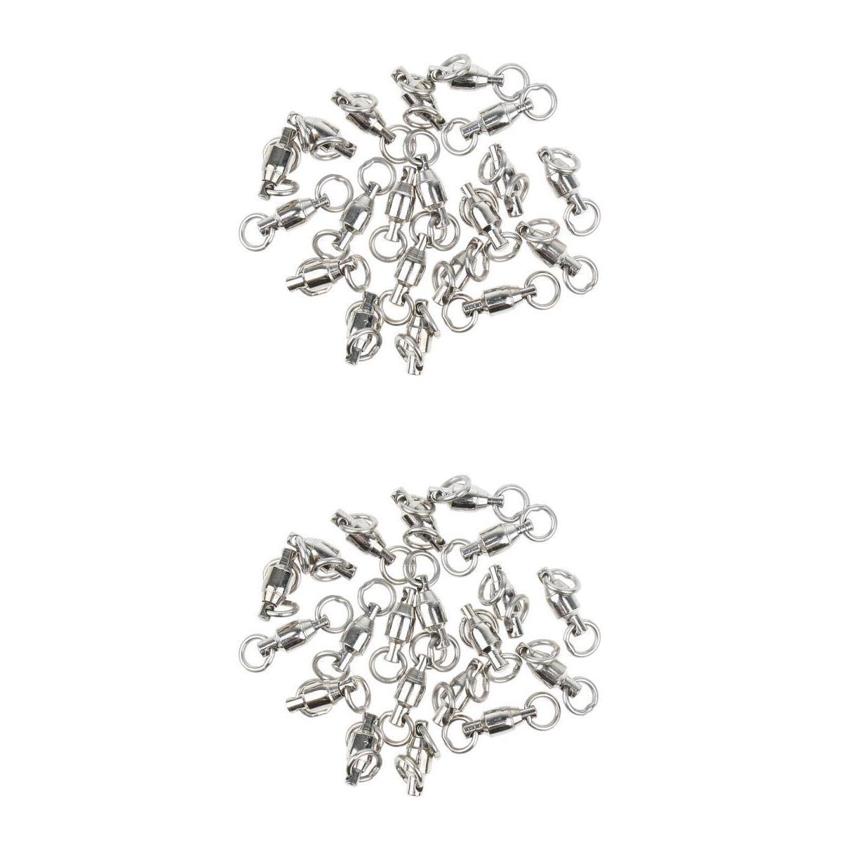 40pcs Ball Bearing Swivel Split Rings for Saltwater Sea Fishing Heavy Duty