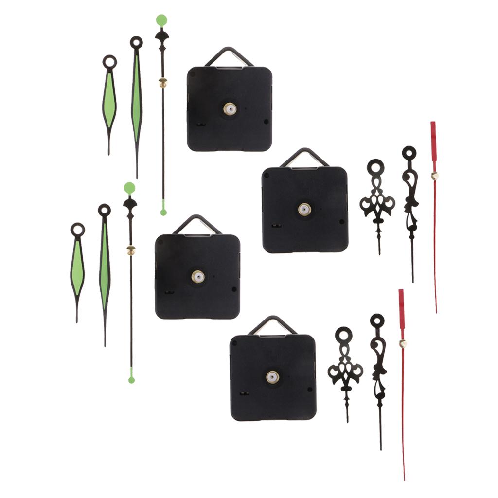 4 Set Movement with Pointer for Quartz Wall Clock Repair Replacement Mixed