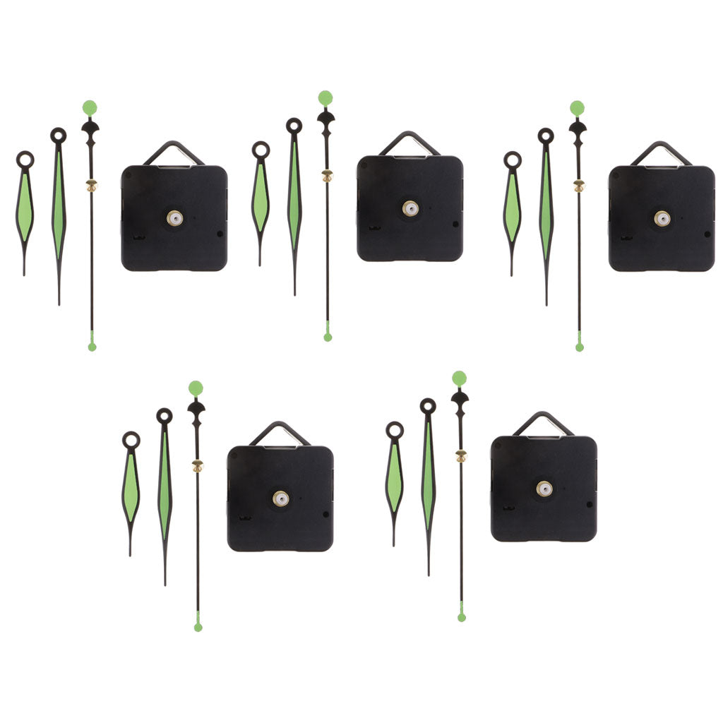 5 Set Movement with green Pointer for Quartz Wall Clock Repair Replacement