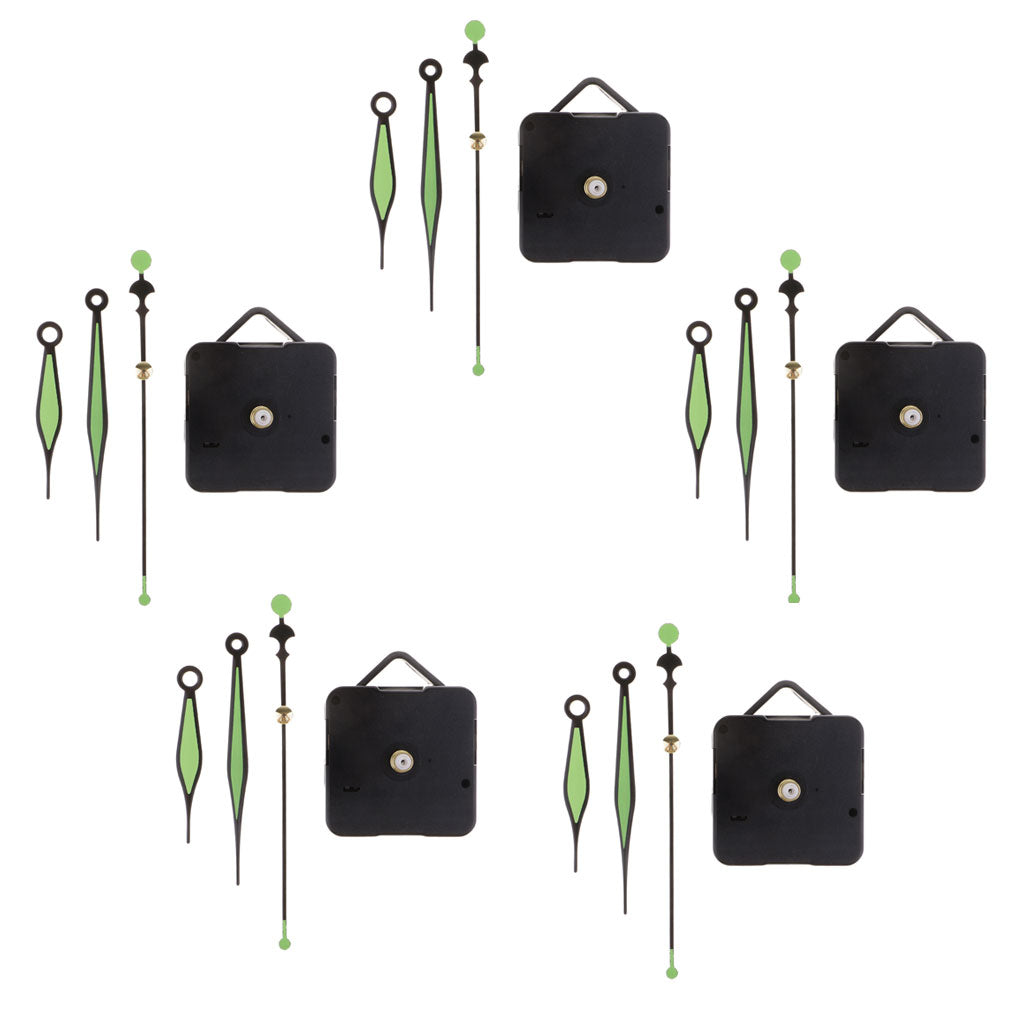 5 Set Movement with green Pointer for Quartz Wall Clock Repair Replacement