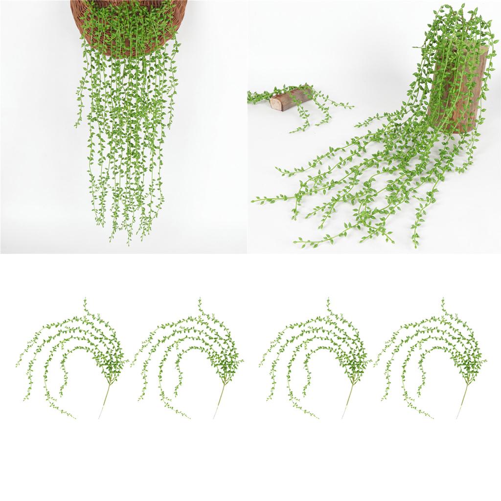 4pcs Artificial Wall Hanging Succulents Plants String of Pearls 5 Branch