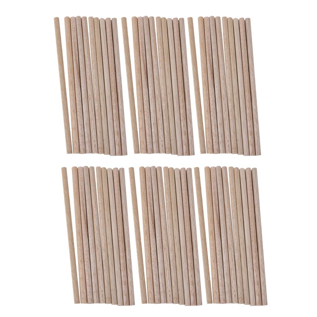 60pcs 8mm x 200mm Craft Sticks Tower Hobbies Rods Balsa Wooden Wood Working