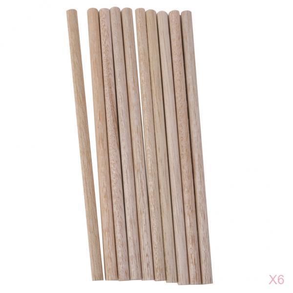 60pcs 8mm x 200mm Craft Sticks Tower Hobbies Rods Balsa Wooden Wood Working