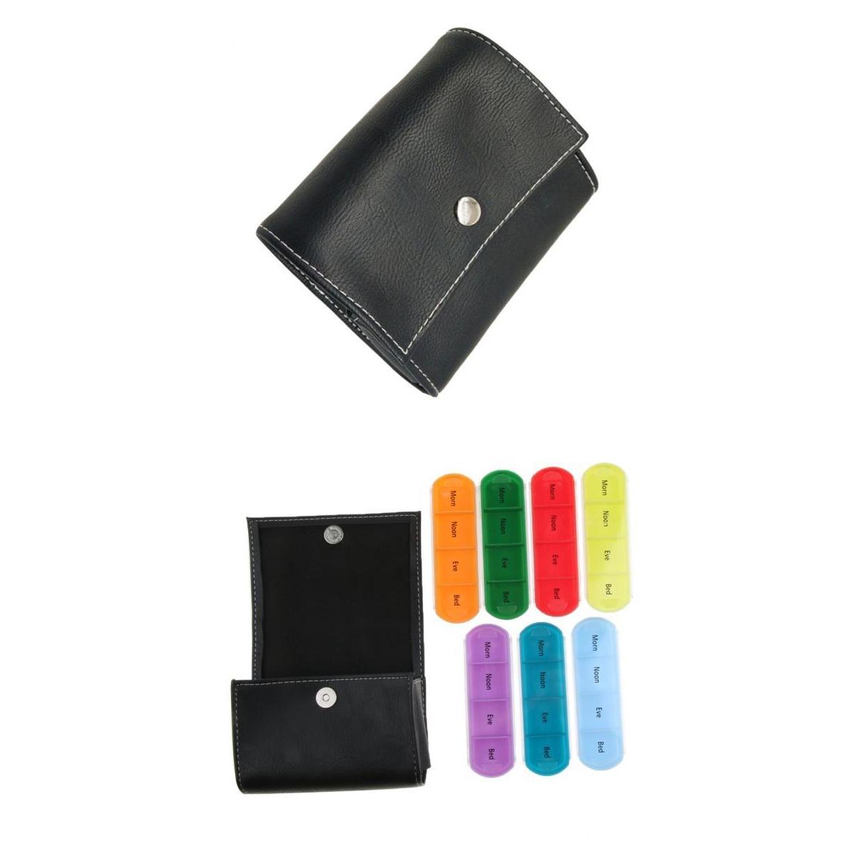 2 Pieces Travel Pill Wallet Box Medicine Tablet Organizer Storage Dispenser