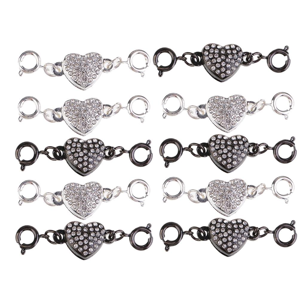 10 Sets Heart Shape Magnetic Clasp Buckle Link Lock for DIY Jewelry Connect