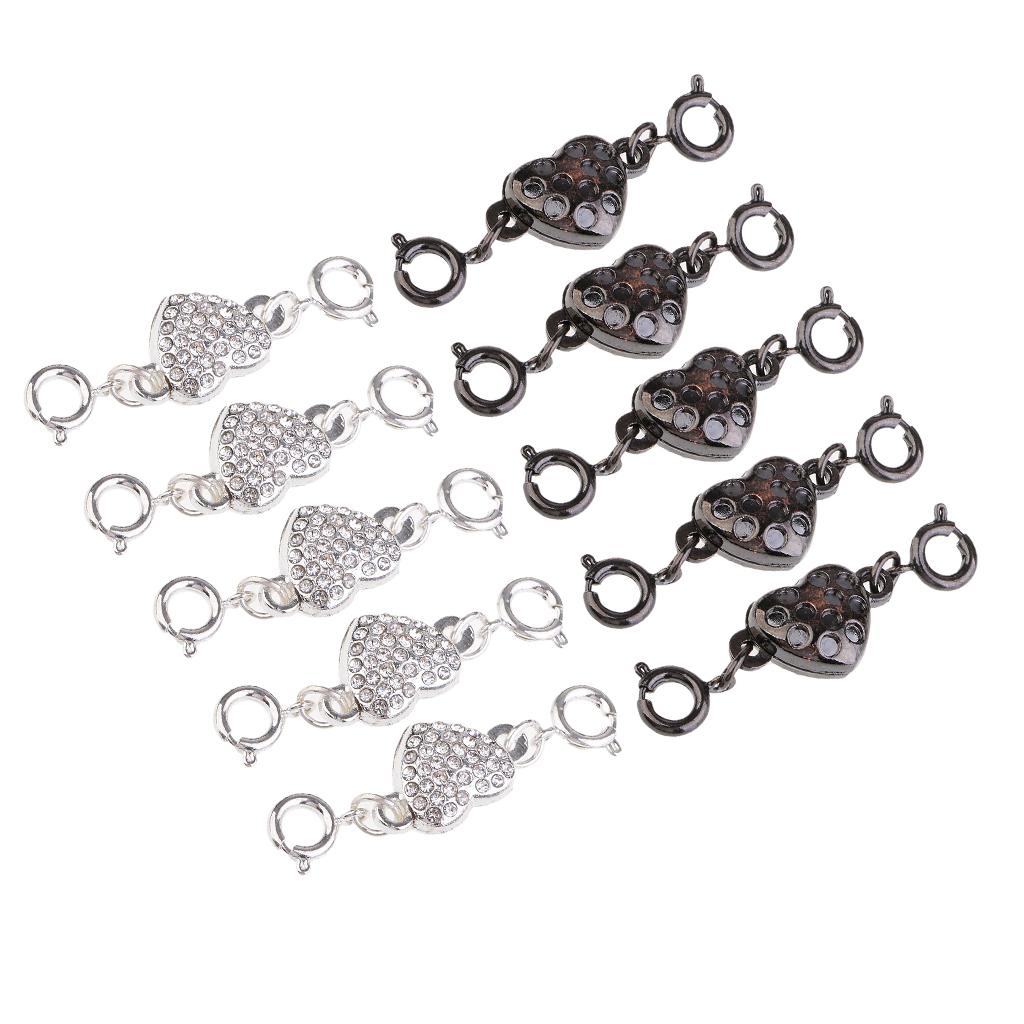 10 Sets Heart Shape Magnetic Clasp Buckle Link Lock for DIY Jewelry Connect