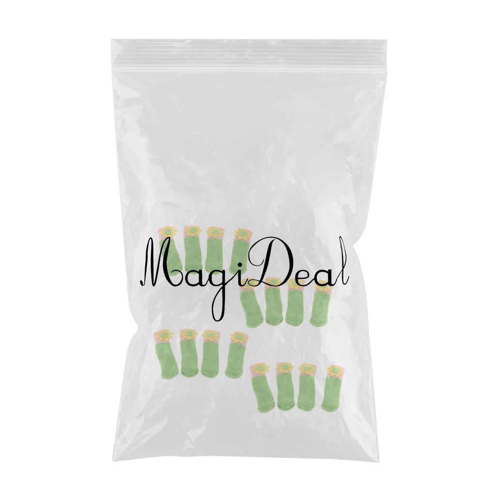 16xKnit Furniture Feet Socks Chair Leg Floor Protector Green (Sunflower)