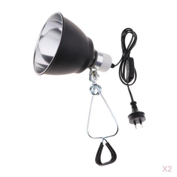 2pcs New E27 Reptile Tortoise Ceramic Heating Light Holder Black AU Plug