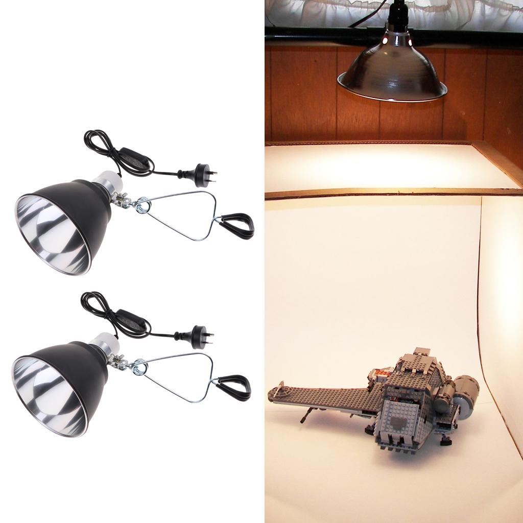 2pcs New E27 Reptile Tortoise Ceramic Heating Light Holder Black AU Plug