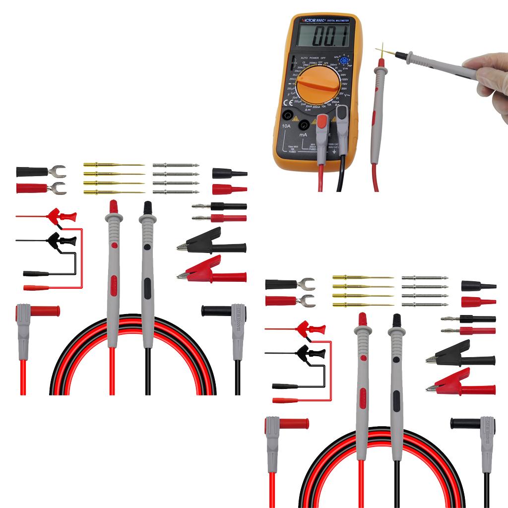 2 Set Multimeter Multi Meter Banana Plug Test Lead Probe Kit Set P1503D