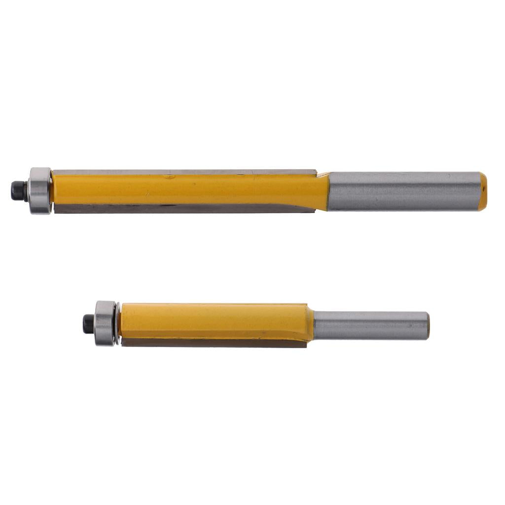 2PCS 8mm Shank Alloy Flush Trim Long Bear Router Bit Woodwork Cutter Tools