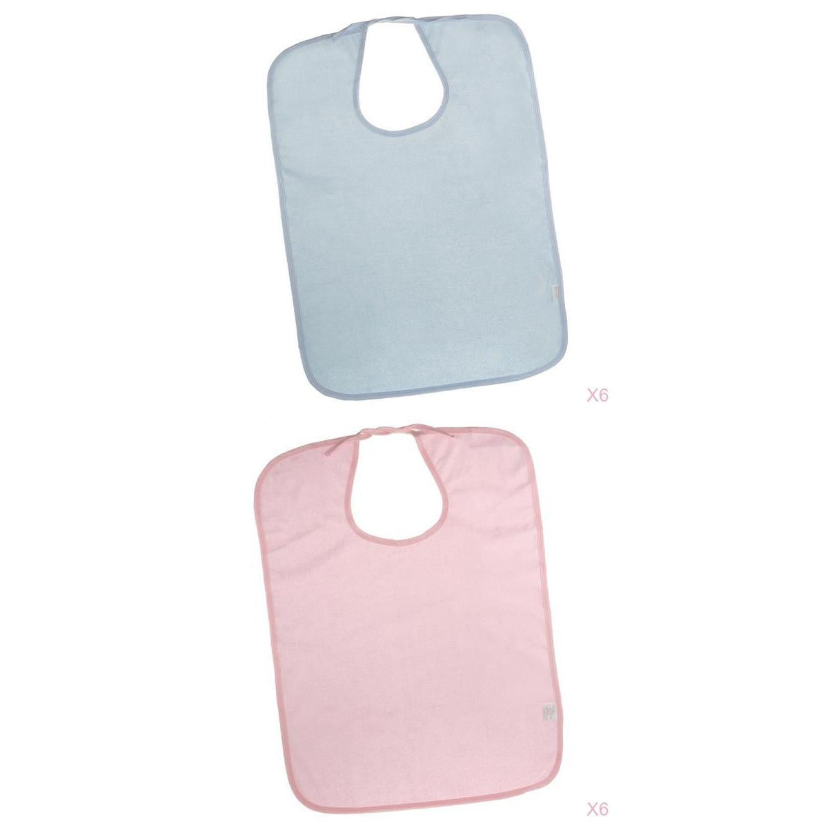 12 Pieces Adult Disability Bib Mealtime Cloth Protector Apron Waterproof