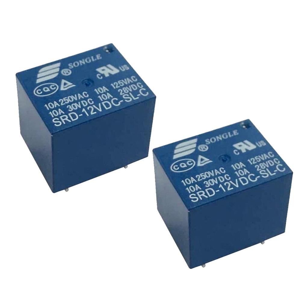 20 pieces Mini Power Songle Relay 12V 10A SPDT 5 Pin PCB SRD-12VDC-SL-C