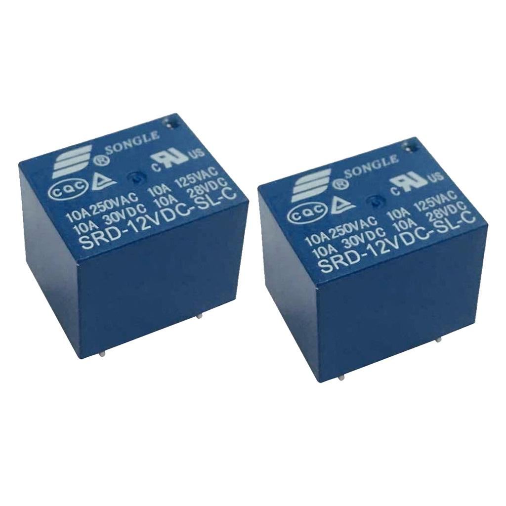 20 pieces Mini Power Songle Relay 12V 10A SPDT 5 Pin PCB SRD-12VDC-SL-C