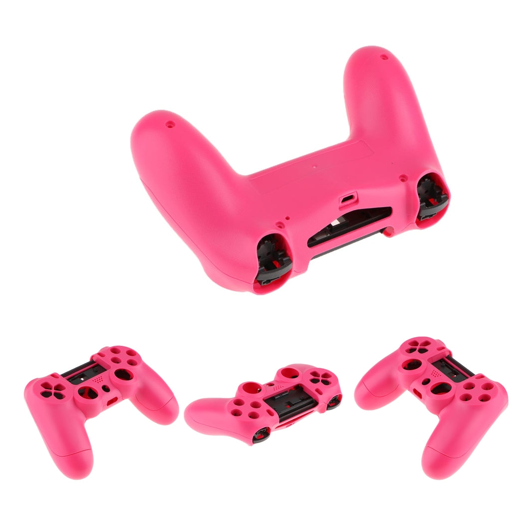 4 Pcs Full Housing Shell Cover Replacement Part for PS4 Controller Rose Red