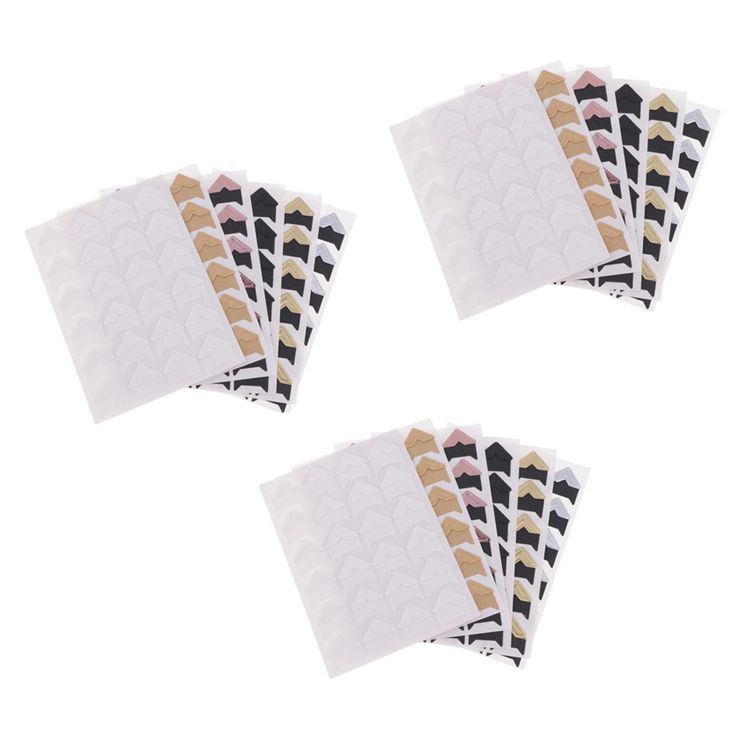 18 Pcs Photo Mounting Sticker Paper Corner Stickers for Scrapbooking Album