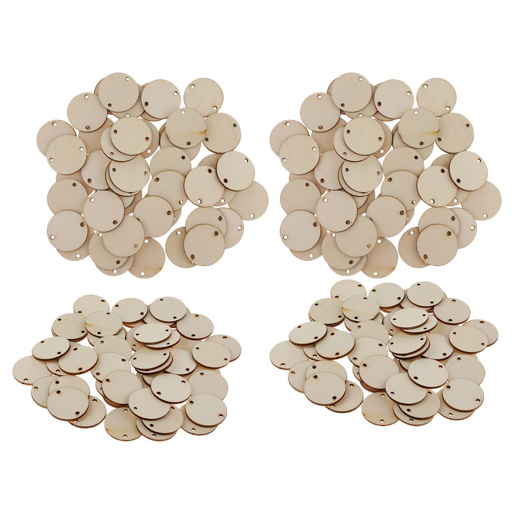200 Pieces Round Unfinished Wooden Slices Discs DIY Art Crafts 35 x 2 mm