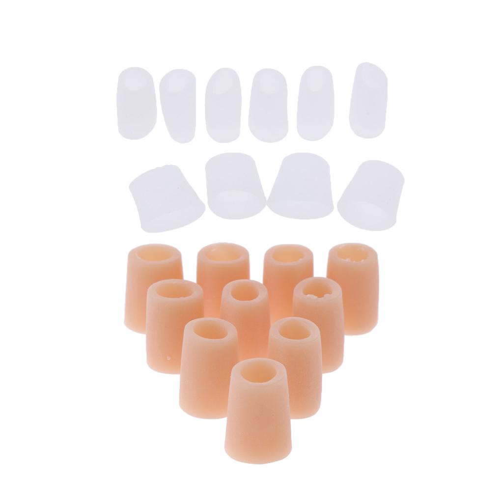 10Pairs Silicone Toe Sleeves Cushions Caps Protectors for Feet Corn Eye Care