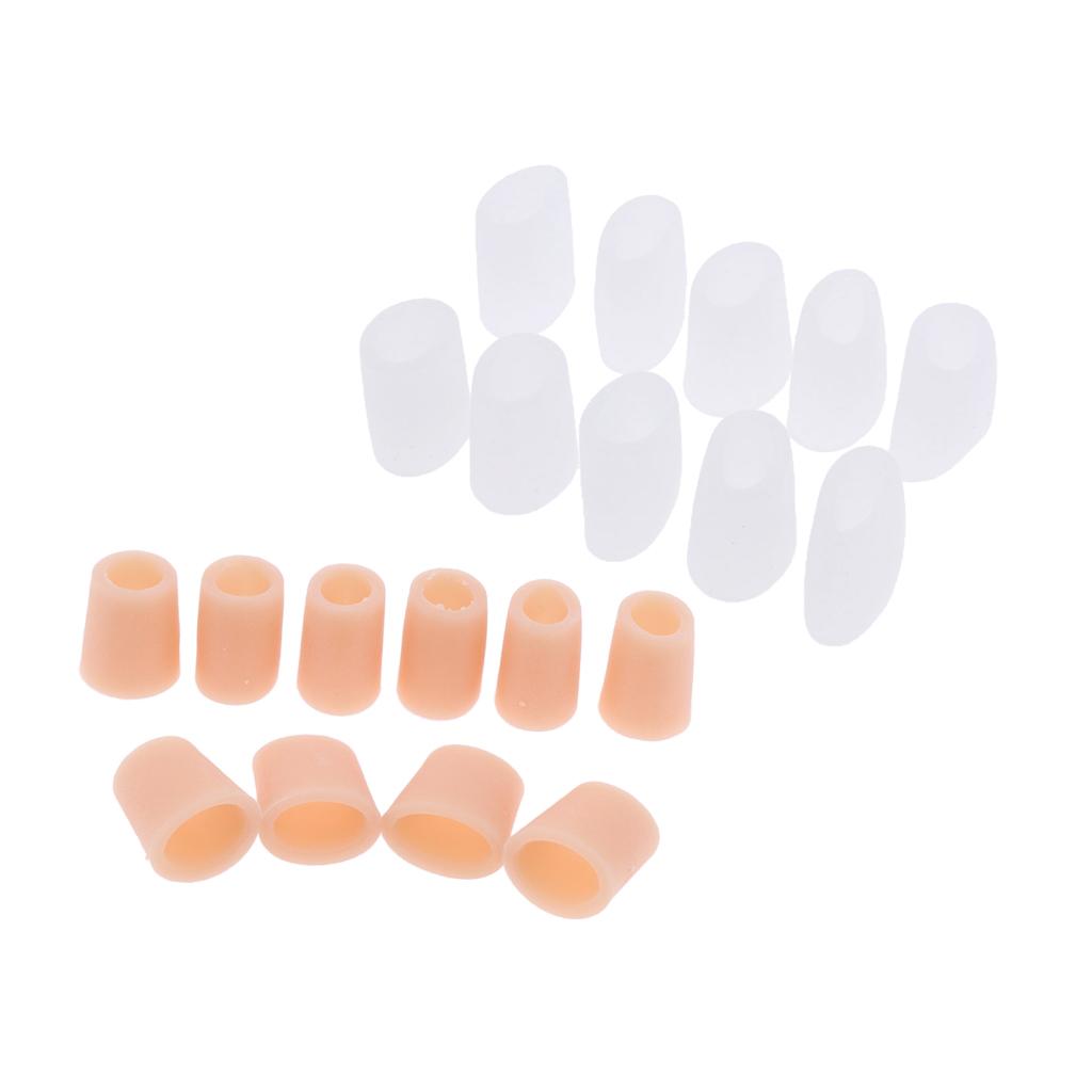 10Pairs Silicone Toe Sleeves Cushions Caps Protectors for Feet Corn Eye Care