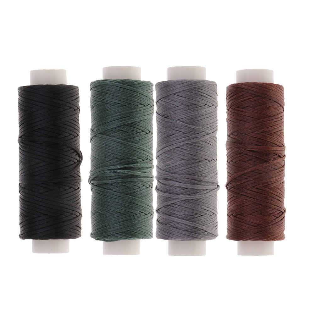 4pcs Flat Waxed Polyester Thread Cord Sewing Accessories for Leather Crafts