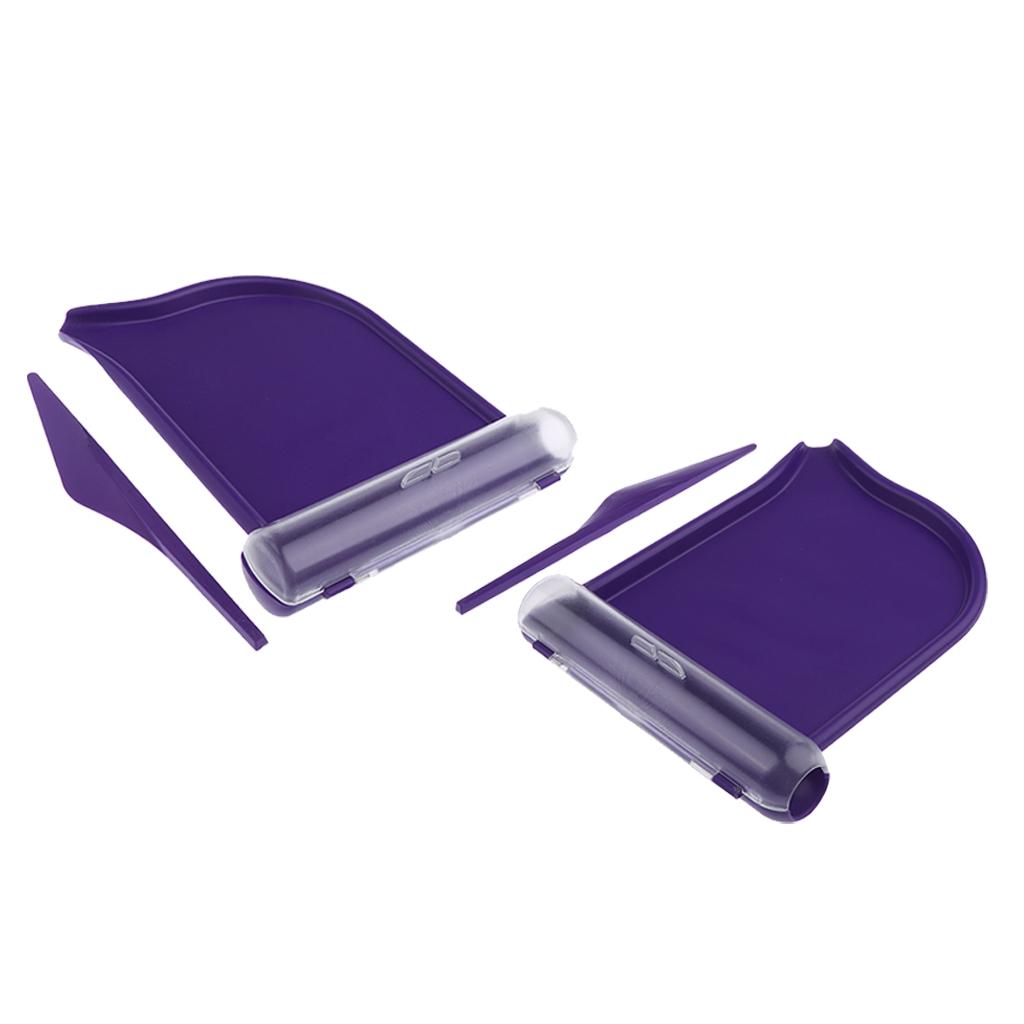 2Pieces Professional Counting Tray with Spatula Purple