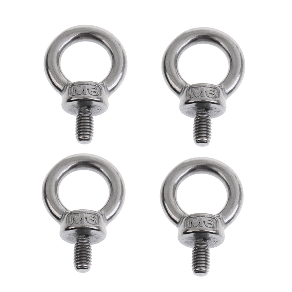 4pcs Stainless Steel DIN 580 Machine Shoulder Lift Eye Bolt Marine M6 x 11mm