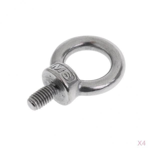 4pcs Stainless Steel DIN 580 Machine Shoulder Lift Eye Bolt Marine M6 x 11mm
