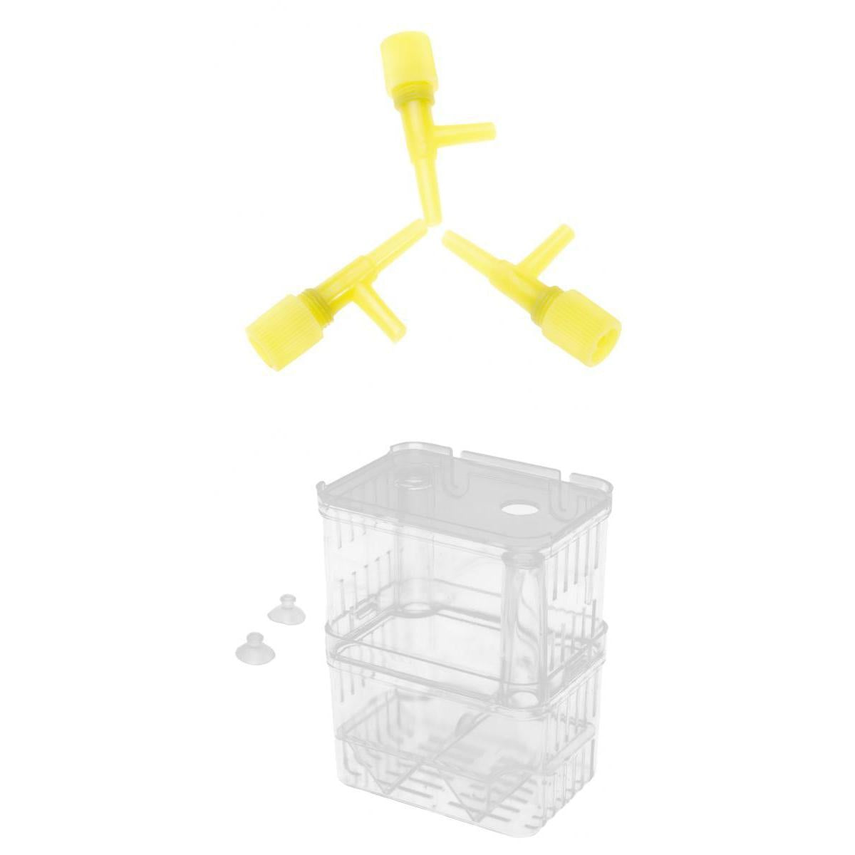 Clear Fish Hatchery Isolation Box and 100Pcs Air Valves