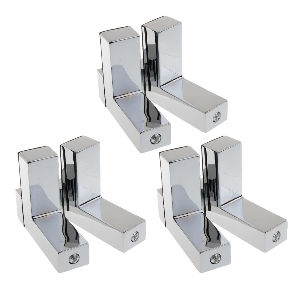 6x Solid Metal Adjustable Wood/Glass Shelf Bracket Wall Mount Brushed Nickel