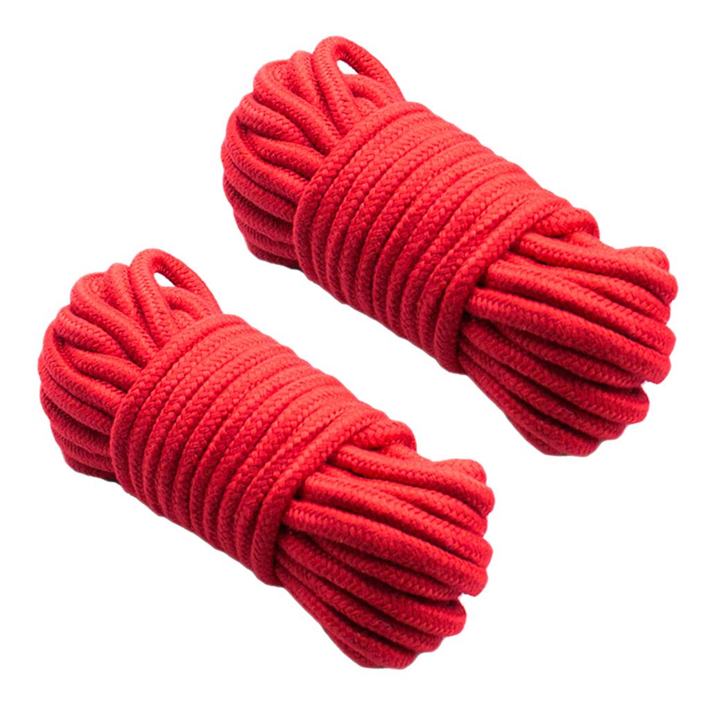 All-Purpose Soft Cotton Ropes - 65 Feet Length, 1/4 Inch Diameter 20m Red