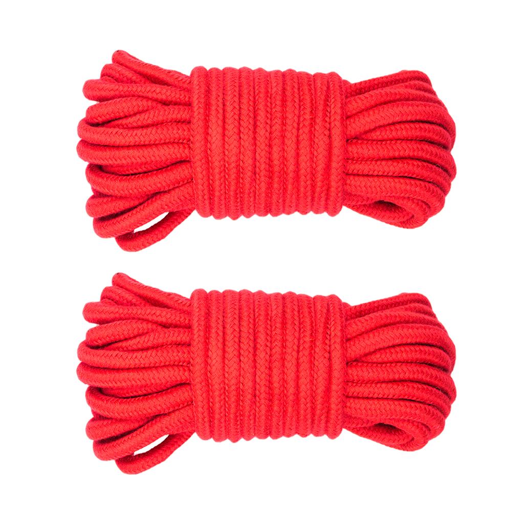 All-Purpose Soft Cotton Ropes - 65 Feet Length, 1/4 Inch Diameter 20m Red