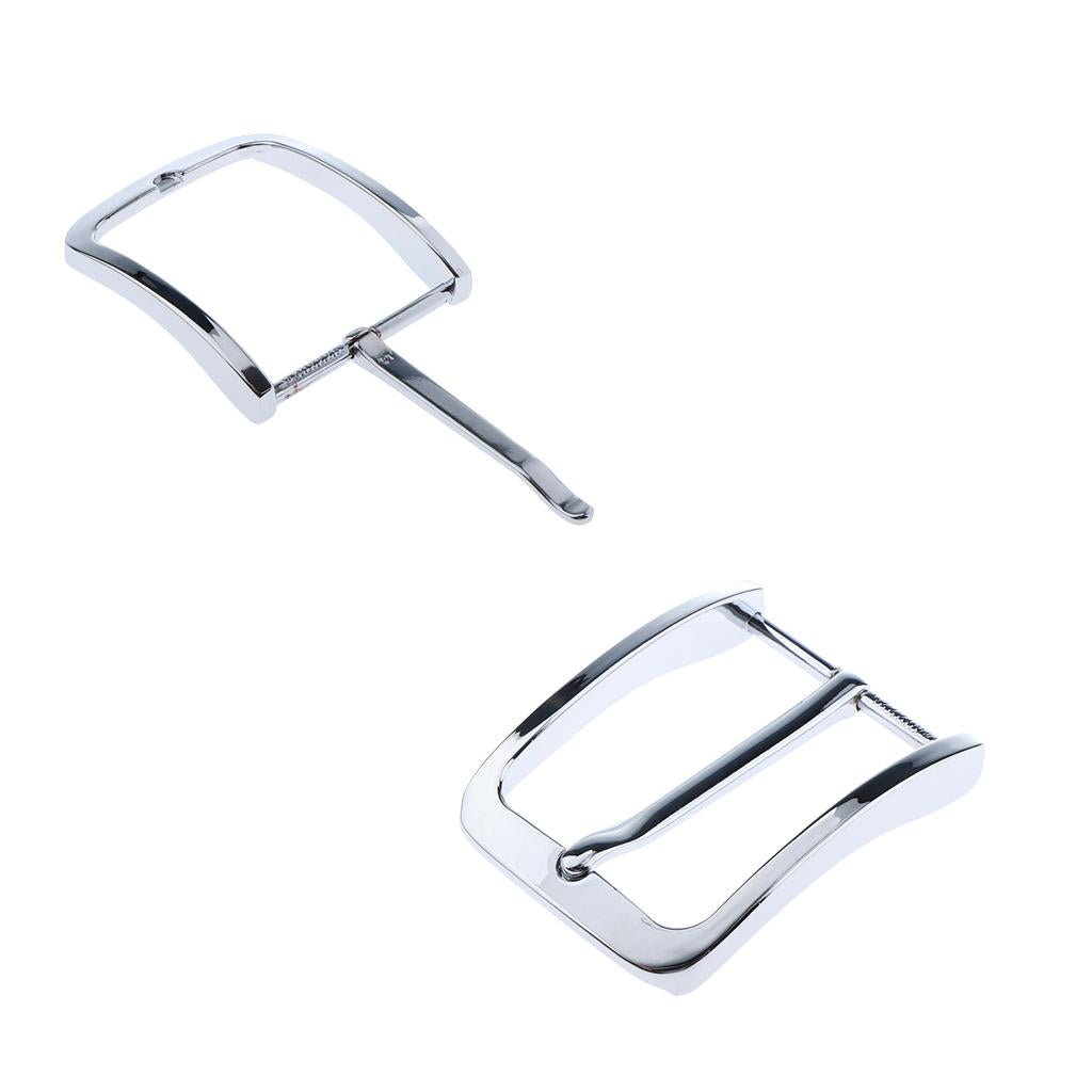 2x Mens Alloy Antique Belt Buckle Single Prong Rectangular Pin Buckle Silver